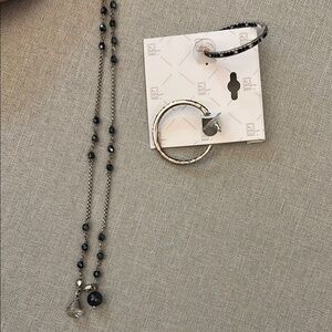 Silver and Black Jewelry Set